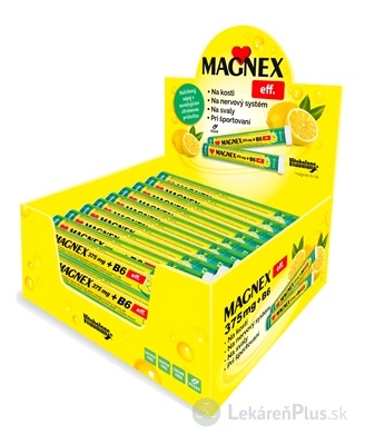 Vitabalans MAGNEX 375 mg + B6 effervescent DISPLEJ tbl eff Lemon 18x20 ks, 1x1 set