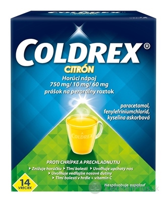 COLDREX HORÚCI NÁPOJ CITRÓN plo por 5 g (vre.papier/PE/Al/EMAA) 1x14 ks