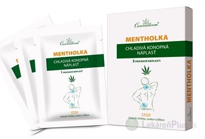 Cannaderm MENTHOLKA CHLADIVÁ konopná náplasť 1x3 ks