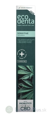 EcoDenta SENSITIVE with Probiotics&CBD zubná pasta na citlivé zuby 1x75 ml