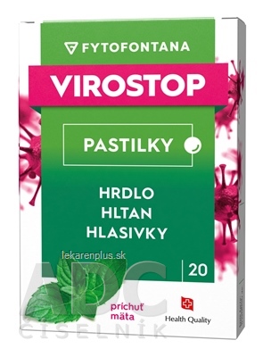 fytofontana VIROSTOP pastilky na cmúľanie, príchuť mätová 1x20 ks