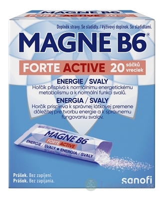 MAGNE B6 FORTE ACTIVE prášok vo vrecúškach (inov. 2024) 1x20 ks