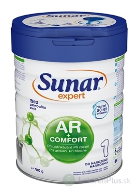 Sunar Expert AR+COMFORT 1 dojčenská výživa (od narodenia) (inov. 2023) 1x700 g