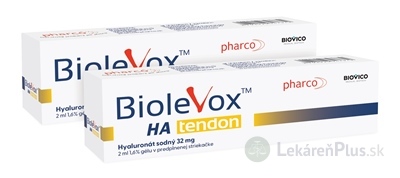 BIOLEVOX HA tendon 32 mg (Duopack) roztok intraartikulárny 1,6% gél v predplnenej striekačke 2x2 ml