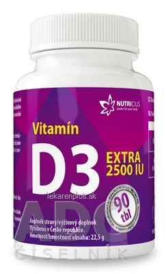 NUTRICIUS Vitamín D3 EXTRA 2500 IU tbl 1x90 ks