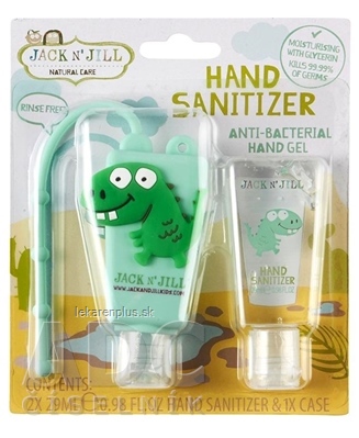 JACK N´JILL Antibakteriálny gél na ruky pre deti s puzdrom DINO 2x29 ml