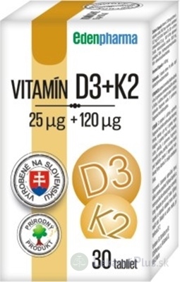 EDENPharma VITAMÍN D3 + K2 tbl 1x30 ks