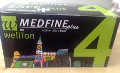 Wellion MEDFINE plus PENNEEDLES 4 mm, 32G ihla na aplikáciu inzulínu pomocou pera 1x100 ks