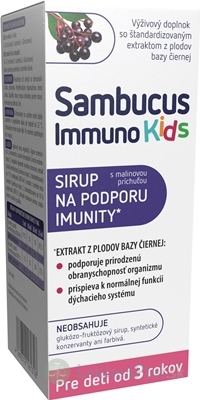 Sambucus Immuno Kids sirup, malinová príchuť 1x120 ml