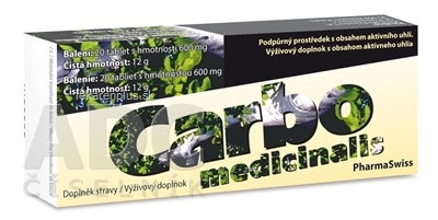 Carbo medicinalis PharmaSwiss tbl 1x20 ks