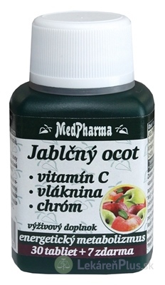 MedPharma JABLČNÝ OCOT, VIT C, VLÁKNINA, CHRÓM tbl 30+7 zadarmo (37 ks)