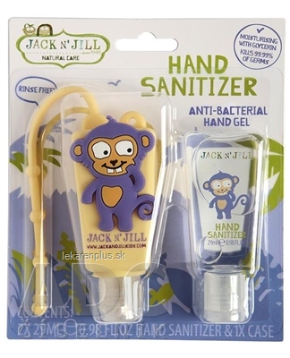 JACK N´JILL Antibakteriálny gél na ruky pre deti s puzdrom OPICA 2x29 ml