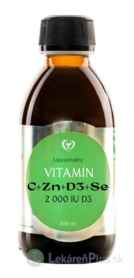 Zdravý svet Lipozomálny VITAMÍN C + Zn + D3 + Se 1x200 ml