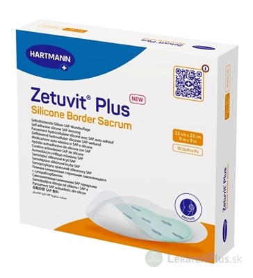 Zetuvit Plus Silicone Border Sacrum kompres sterilný (23x23 cm) 1x10 ks
