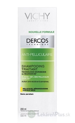 VICHY DERCOS ANTI-PELLICULAIRE Šampón proti suchým lupinám, suché vlasy (M0362900) 1x200 ml