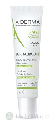 A-DERMA DERMALIBOUR+ Reparačný CICA-Balzam pre popraskané a podráždené pery 1x15 ml