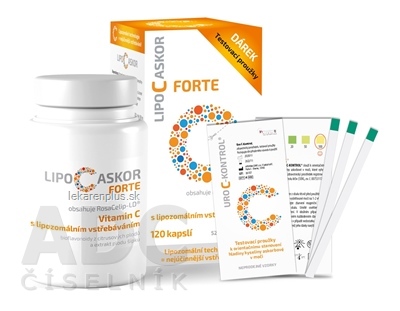 LIPO C ASKOR FORTE cps 120 ks - vitamín C s lipozomálnym vstrebávaním + testovacie prúžky, 1x1 set