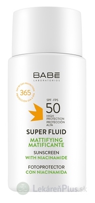 BABÉ SUPER FLUID OIL FREE SPF50 zmatňujúci fluid s ochranným faktorom pre všetky typy pleti 1x50 ml