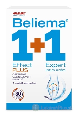 Beliema Effect PLUS + Expert Intim krém 1+1 vaginálne tablety 7 ks + intímny krém 30 ml, 1x1 set