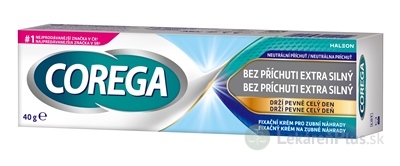 COREGA BEZ PRÍCHUTI EXTRA SILNÝ fixačný krém na zubné náhrady 1x40 g