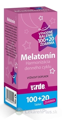 VIRDE Melatonín VÝHODNÉ BALENIE tbl 100+20 zdarma (120 ks)