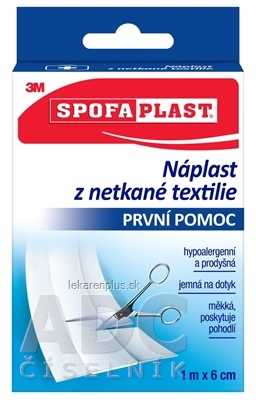 3M SPOFAPLAST č.854 Náplasť z netkanej textílie 6cm x 1m, jemná, pás, 1x1 ks