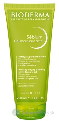 BIODERMA Sébium Gel moussant activ intenzívny čistiaci penivý gél, tuba 1x200 ml