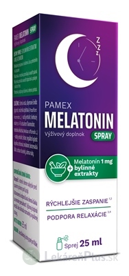 PAMEX MELATONIN spray ústny sprej, s bylinnými extraktmi, 1x25 ml