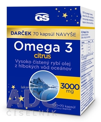GS Omega 3 citrus darček 2023 cps 100+70 navyše (170 ks)