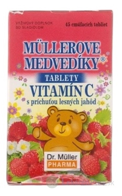 MÜLLEROVE medvedíky - VITAMÍN C tbl s príchuťou lesných jahôd 1x45 ks