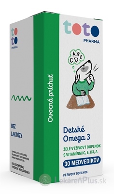 TOTO Detské Omega 3 s vitamínmi C, E, D3, A želé medvedíky 1x30 ks