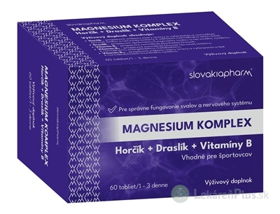 Slovakiapharm MAGNESIUM KOMPLEX tbl horčík + draslík + vitamíny B, 1x60 ks
