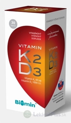 Biomin VITAMIN K2 + D3 1000 I.U. cps 1x30 ks