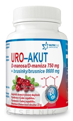 NUTRICIUS URO - AKUT tbl (D - manóza 750 mg + brusnice) 1x20 ks