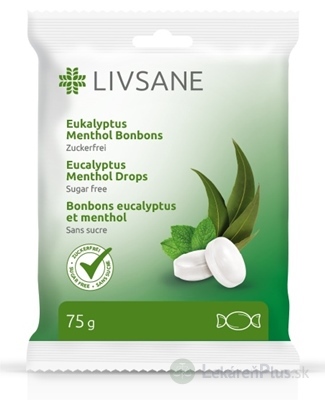 LIVSANE Bylinné pastilky mentol, eukalyptus bez cukru 1x75 g