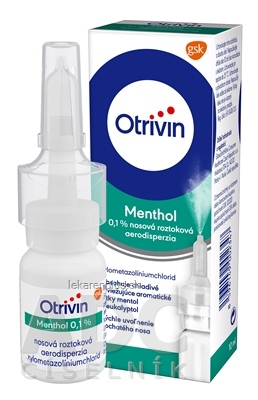 Otrivin Menthol 0,1% aer nao, sprej (fľ.HDPE s dávkovačom) 1x10 ml