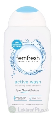 Femfresh Active Intímna umývacia emulzia s iónmi striebra a extratom zo ženšeňu 1x250 ml