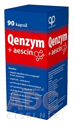Qenzym + aescin cps (komplexný enzymatický prípravok) 1x90 ks