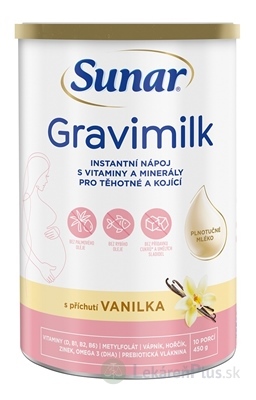 Sunar Gravimilk s príchuťou vanilka instantný mliečny nápoj 1x450 g
