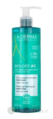 A-DERMA BIOLOGY AC Čistiaci penivý gél na pleť so sklonom k akné 1x400 ml