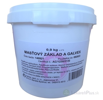 MASŤOVÝ ZÁKLAD A - GALVEX ung 1x900 g