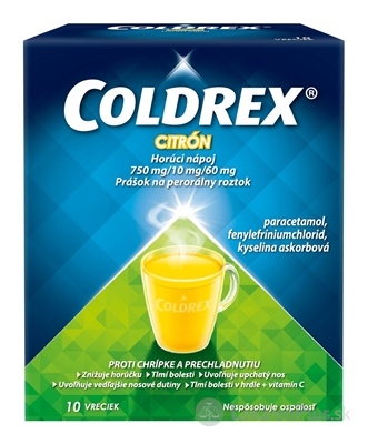 COLDREX HORÚCI NÁPOJ CITRÓN plo por 5 g (vre.papier/PE/Al/EMAA) 1x10 ks