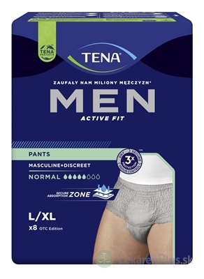 TENA Men Pants Normal Grey L/XL pánske inkontinenčné spodné prádlo, sivé 1x8 ks