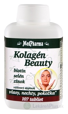 MedPharma Kolagén Beauty – biotín, selén, zinok tbl 1x107 ks