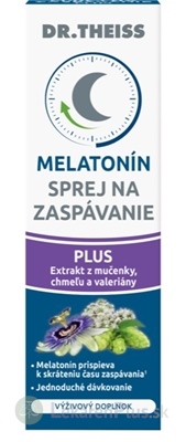 Dr.Theiss MELATONÍN SPREJ na zaspávanie PLUS extrakt z mučenky, chmeľu, valeriány 1x20 ml