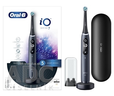 Oral-B iO SERIES 7 BLACK elektrická zubná kefka + držiak + puzdro, 1x1 set