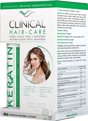 CLINICAL HAIR-CARE cps 120 ks + darček Keratín kúra 100 ml, 1x1 set