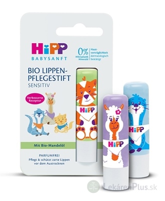 HiPP BABYSANFT Balzam na pery sensitiv, s Bio mandľovým olejom (inov.2022) 1x4,8 g