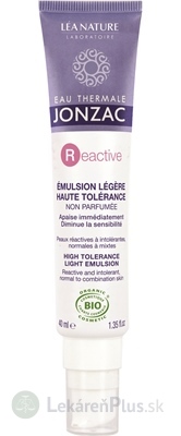 JONZAC Reactive Ľahká EMULZIA BIO na intolerantnú pleť 1x40 ml