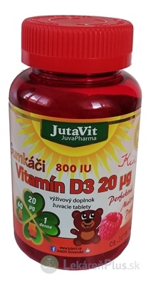 JutaVit Gumkáči Vitamín D3 20 µg Kids tbl (gumené medvedíky) 1x60 ks